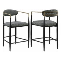 Tina Fabric Upholstered Counter Chair Dark Grey (Set of 2)