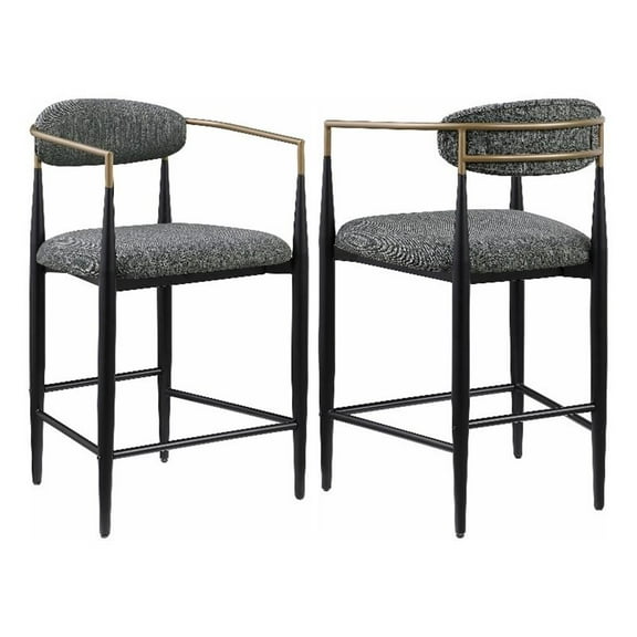 Tina Fabric Upholstered Counter Chair Dark Grey (Set of 2)