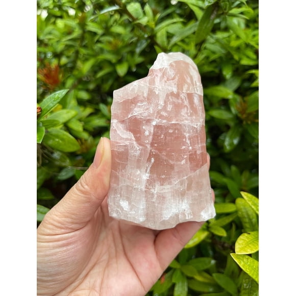 GAF TREASURES Large Strawberry Calcite Rough Natural Stone, Raw Calcite Rock (Strawberry Calcite, 1 Piece)