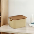 thumbnail image 4 of Storage Bins with Lids, Hwkond Storage Cabinet Storage Box Desktop Storage Box Wardrobe Household Storage Box With Lid Finishing Storage Box,Beige, 4 of 6