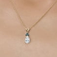 thumbnail image 3 of Gem Stone King 14K Yellow Gold White Moissanite and Blue Diamond Pendant Necklace for Women | 1.08 Cttw | Gemstone Birthstone | Pear Shape 8X5MM | With 18 inch Chain, 3 of 6