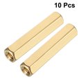 thumbnail image 3 of Unique Bargains 10 Pcs Entretoise Hexagonale Droite en Laiton pour Pilier PCB Filetage Femelle M3x5x22mm, 3 of 5