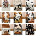 thumbnail image 2 of Camino de mesa de lino para Halloween, decoración de feliz Halloween para el hogar, truco o trato para niños, calabaza, murciélago, suministros de fiesta de terror, 2 of 4