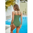 thumbnail image 3 of LIORA Women Ruched Lace Up One Piece Swimsuit Tummy Control Push Up Monokini Bathing Suit, 3 of 6