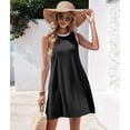 thumbnail image 5 of Summer Dresses for Women Vacation Casual Beach Sundress Sleeveless Tank Crewneck Shift Swing Dress Black XXL, 5 of 10