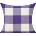 thumbnail image 2 of Purple Throw Pillow Covers Buffalo Decorative Gingham Farmhouse Decor Outdoor Checkered Square Cushion Plaids Cases Home Decorations for Bedroom Couch Sofa Patio 20x20 Set of 2, 2 of 2