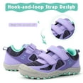 thumbnail image 5 of Mishansha Kids Sneakers Boys Girls Hiking Shoes Lightweight Velcro Tennis Shoes Toddler Running Walking Gym Purple 3 little_kid, 5 of 7