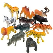 ArtCreativity Safari Animal Figurines Set for Kids - Pack of 12, Assorted 2.5" Small Plastic Animal Toys Bulk, Fun African Zoo Party Favors, Mini Cake Topper Decorations, Jungle Themed Birthday Gift