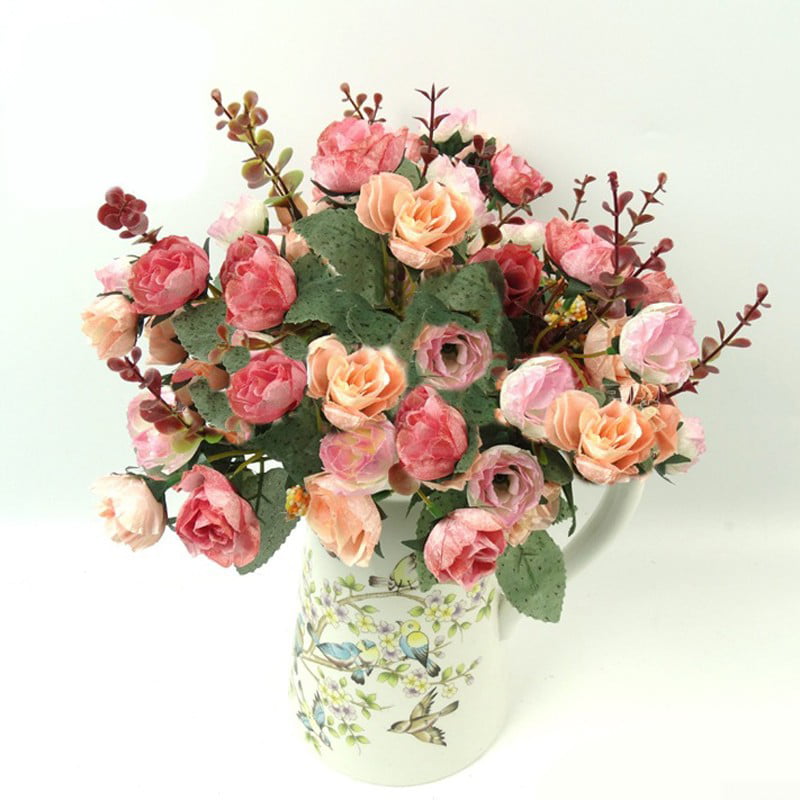 10-100Pcs Artificial Silk Rose Peony Flower Heads Bulk Craft Wedding Party Decor 