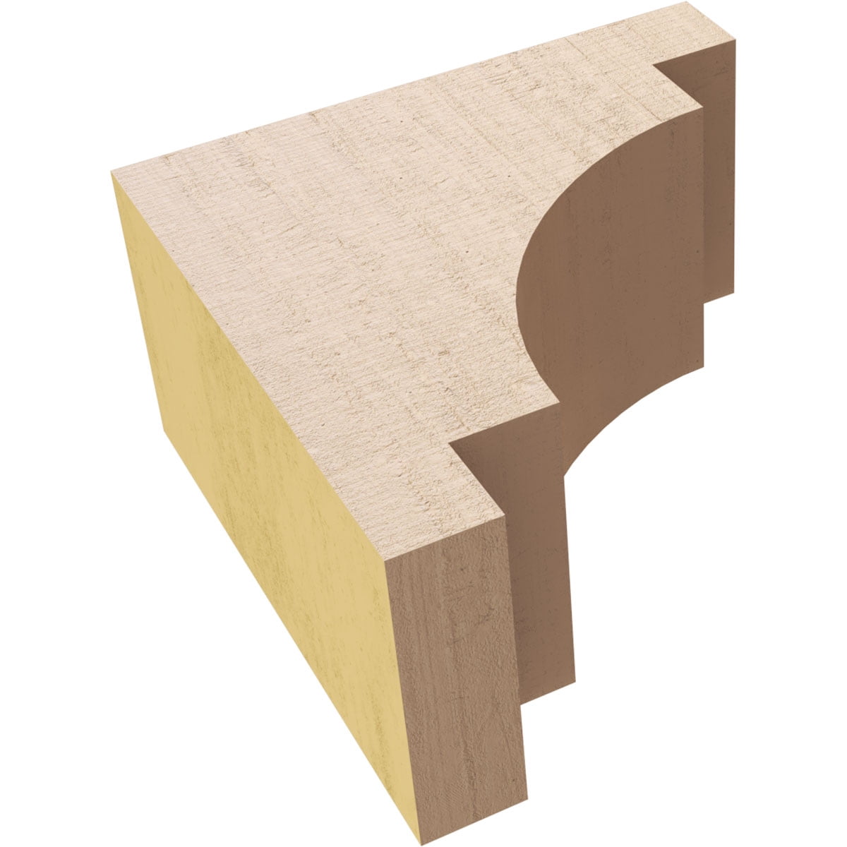 2"W x 4"D x 4"H Classic Mediterranean Rough Cedar Woodgrain TimberThane Corbel, Primed Tan