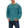 thumbnail image 1 of Ceisia Men's Relaxed Fit Long Sleeve Crew Neck Jacquard Sweatshirt with Shoulder Patch Mint Green XXL Gifts, 1 of 2