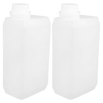 Greenadscape 2Pcs Hdpe Bottles 1000ml for Liquid Storage with Caps White Flat Shape