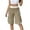 *Khaki, variant on VBVC Women's High Waist Striped Cargo Bermuda Shorts,Button Fly Contrast Waist Utility Shorts For Women,Ladies Summer Knee Length Shorts with Pockets,Black,S-2XL