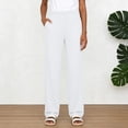 thumbnail image 4 of idosla Womens Sweatpants Loose Casual Drawstring Sweat Pants Elastic Band Straight Leg Athletic Pants with Pockets (White, 3XL), 4 of 6