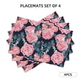 thumbnail image 2 of Placemats Set Of 4 / 6, Rose Pink Flowers Placemats For Dining Table Indoor/Outdoors Heat Resistant Washable Placemats 18" X 12", 2 of 8