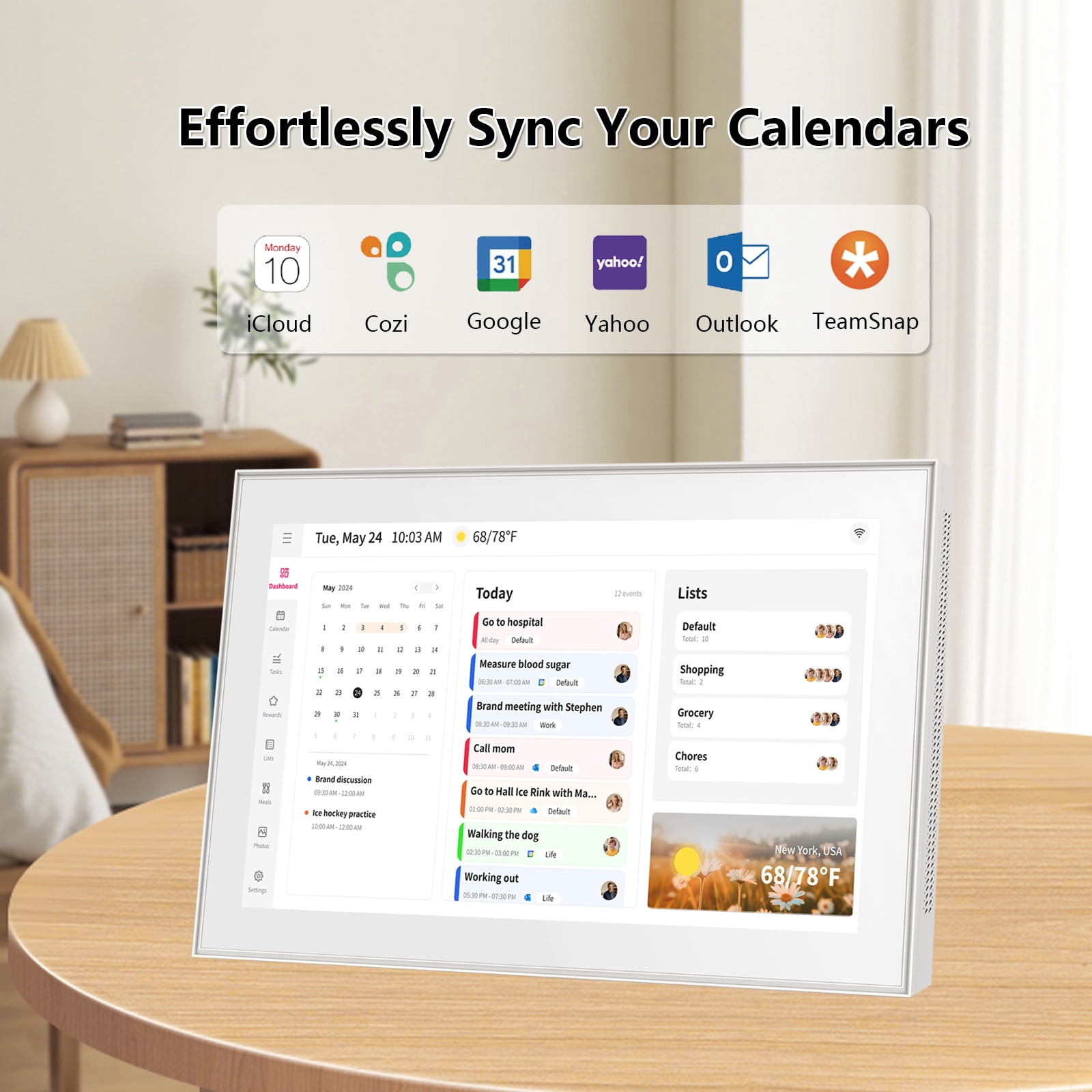 iYooker, Digital Calendar, 15.6 inch, Touchscreen, Family