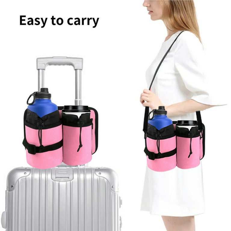  Luggage Cup Holder for Suitcases Free Hand Drink Caddy -  Multifunctional Travel Cup Holder - Fits Suitcase Handles, Also, as an  Automotive and Stroller Cup Holder, Travel Accessories (Pink) : Clothing
