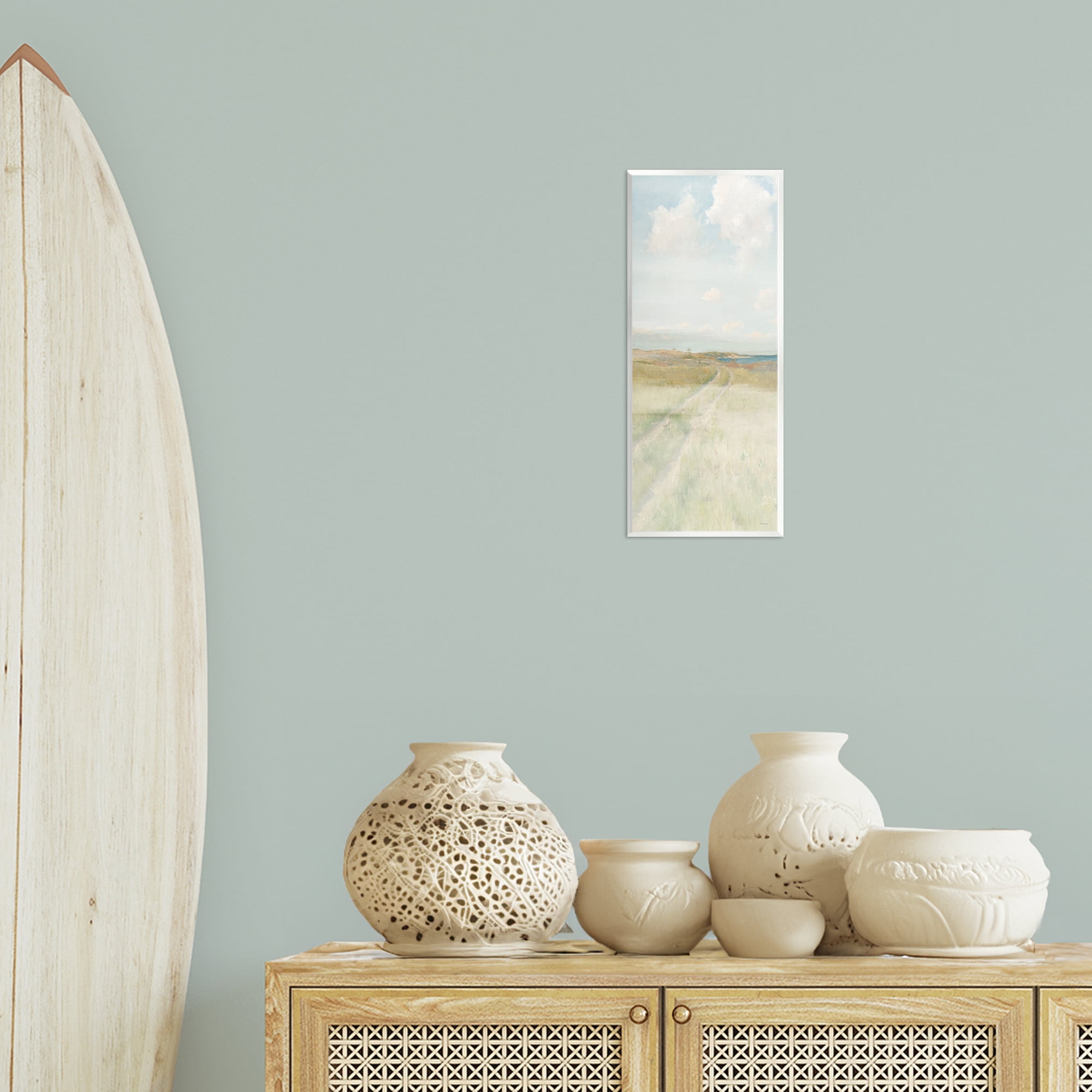 Stupell Industries Path To Beach Landscape Painting Unframed Art Print Wall Art, 7 x 17