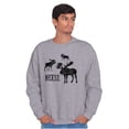 thumbnail image 4 of Funny Meese Moose Animal Humor Unisex Plus Fleece Graphic Sweatshirt Brisco Brands 4X, 4 of 5