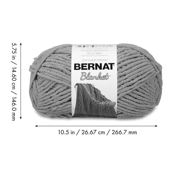 Bernat Blanket Coal Yarn - 2 Pack of 300g/10.5oz - Polyester - 6 Super Bulky - 220 Yards - Knitting/Crochet