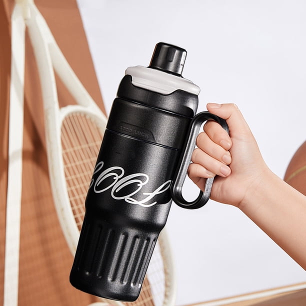 Water Cup With Handle For Drinking Or Drinking Directly Portable Car Insulated Stainless Steel Cup Suitable For Travel Creamy Finish