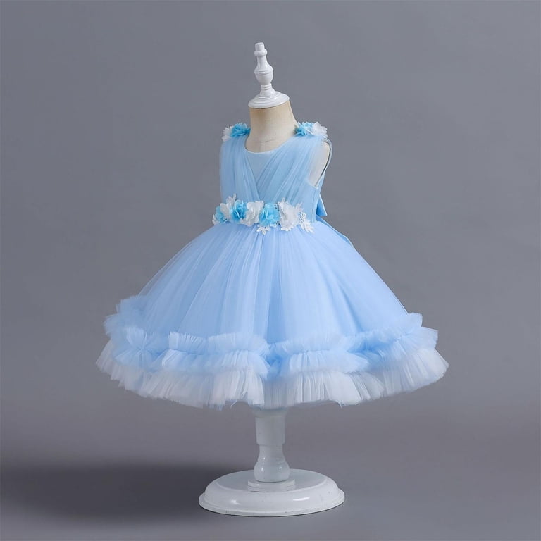 princess dress first birthday Cute Baby Girl Baptism Dress Toddler First Birthday Party Princess Dress main image 1