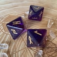 thumbnail image 2 of HELIAHOO Ensemble de dés Polyédriques, 3 dés Polyédriques Assortis avec Sac à Cordon Violet pour Divination, dés de Divination Rune Adaptés à Toutes Sortes de Jeux de Société CJ915-9037, 2 of 4
