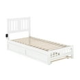 thumbnail image 3 of AFI Tahoe Twin-XL Wood Platform Bed with Headboard Footboard & Twin-XL Trundle, White, 3 of 7