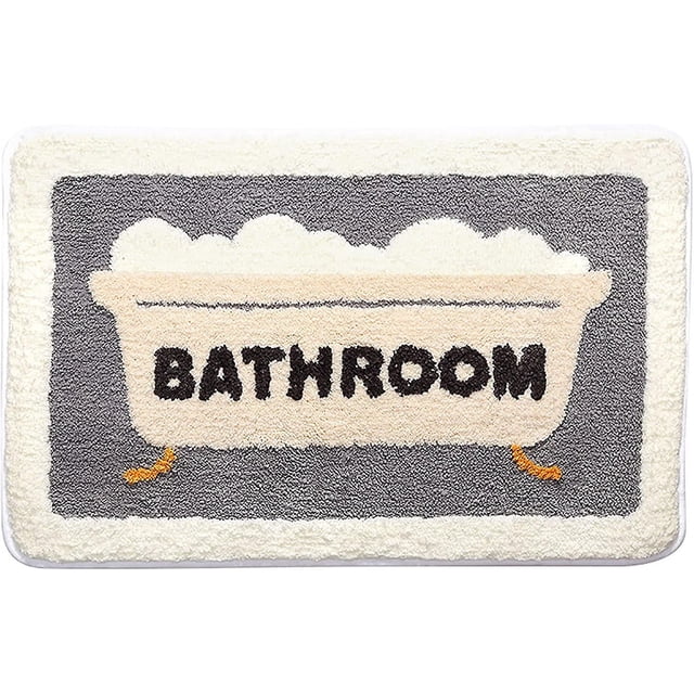 Bonita alfombrilla de baño, divertida decoración de dibujos animados, alfombrilla de baño absorbente con flocado, lavable, antideslizante, de felpa, alfombrilla para pies de bañera Sincero Electrónica