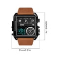 thumbnail image 2 of Reloj deportivo digital Pantalla LED Reloj de cuarzo de moda Cuero de PU Zona horaria múltiple, 2 of 8
