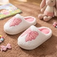 thumbnail image 7 of TEAHOO Toddler Girls Cute Bow Indoor Bedroom Slippers Non-Slip Warm House Slippers White Bow Toddler 8, 7 of 7