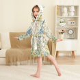 thumbnail image 4 of FORMRS Niños Bathrobe Unisex Hooded Robe Soft Plush Pajamas Sleepwear, Size 2-3T, Colorful Wildflowers, 4 of 7