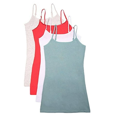 

Essential Basic Women Value Pack Deal Cami Tanks Adjustable Spagetti Strap Many Colors - Small to 3XL