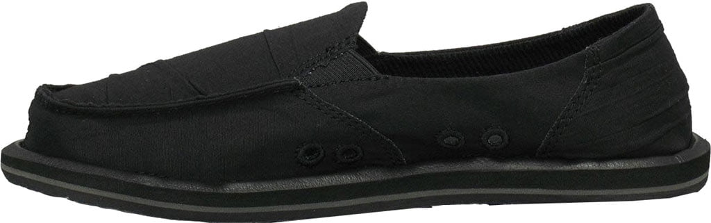 Sanuk Shoes Sanuk Shuffle Black Slip Ons Womens