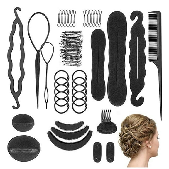 Hair Styling Set, NOGIS 83 Pcs Hair Design Styling Tools, DIY Hair Accessories Hair Modelling Tool Kit Magic Fast Hair Braid Braiding Tool for Women and Girls