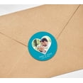 thumbnail image 4 of Darling Souvenir Round 45 Pcs Heart Custom Photo Labels Save The Date Stickers Personalized Bride Groom Names And Date Envelope Seals - Turquoise, 4 of 4