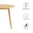 thumbnail image 5 of 35 Inch Dining Table, Brown Oak, Wood, Round, Mid Century Kitchen Cafe Bistro Hospitality Restaurant, Modern Contemporary HB35845, 5 of 8