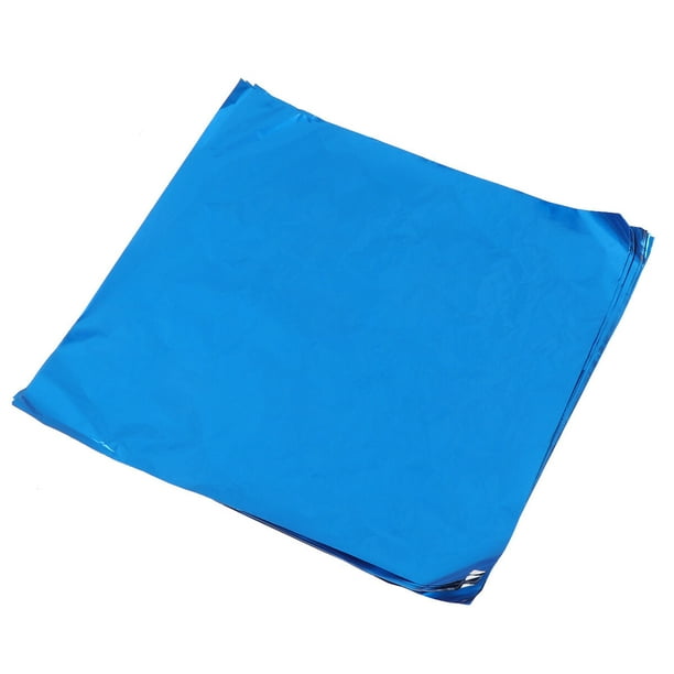 WORGEOUS 100 piezas de embalaje de alimentos, láminas de aluminio, envoltura de dulces de boda, papel de embalaje de té de chocolate para el hogar, tienda azul