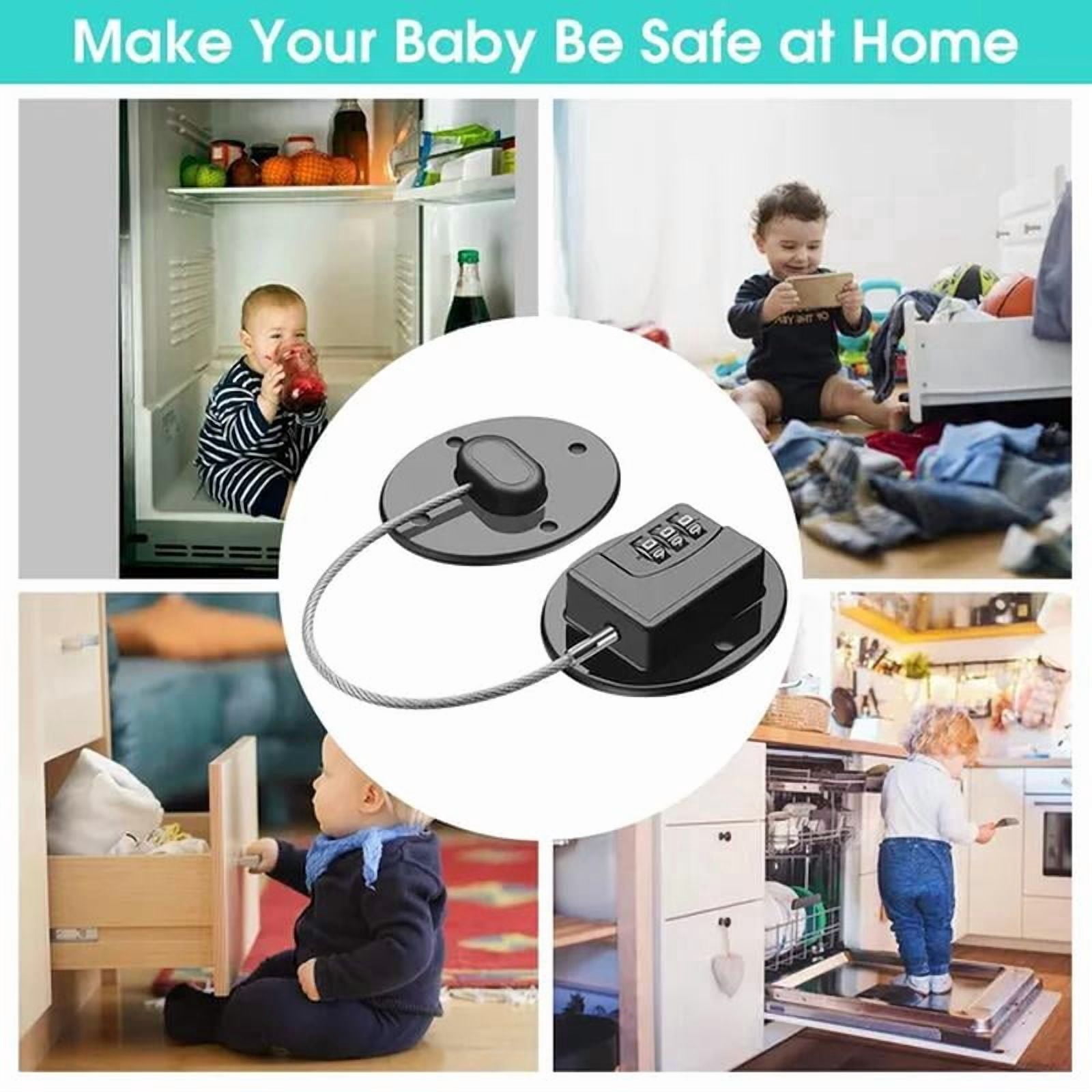 Refrigerator Lock - Heavy Duty Combination Fridge Lock, Cabinet Locks, No Keys Needed