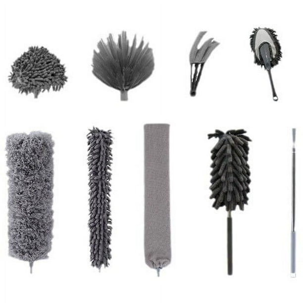 Héroe que desafía el polvo: limpiador de ventiladores de techo con cepillo para grietas, cabezal flexible para un alcance de limpieza flexible, poder de limpieza de microfibra para un mantenimiento