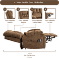 thumbnail image 4 of JUUXO 4-Motor Power Lift Chair with Heat & Massage - Power Adjustable Headrest, Backrest, Lumbar & Footrest - 27-inch Wide Seat Lay Flat Recliner with Cup Holders - Big Tall 400 lbs, 4 of 12