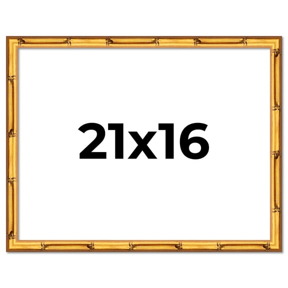 21x16 Frame Gold Bamboo Picture Frame - Complete Modern Photo Frame Includes UV Acrylic Shatter