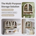 thumbnail image 7 of SinCiDo Arched Wall Cabinet Set of 2 with Adjustable Shelves & Glass Doors, Cream, 7 of 7