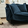 thumbnail image 2 of Gewnee Chenille Blue Deep Seat Oversized 3-Seat Sofa Couch With 3 Ottomans, Sleeper Sofa Bed Home Theater Sofa For Living Room, 2 of 22