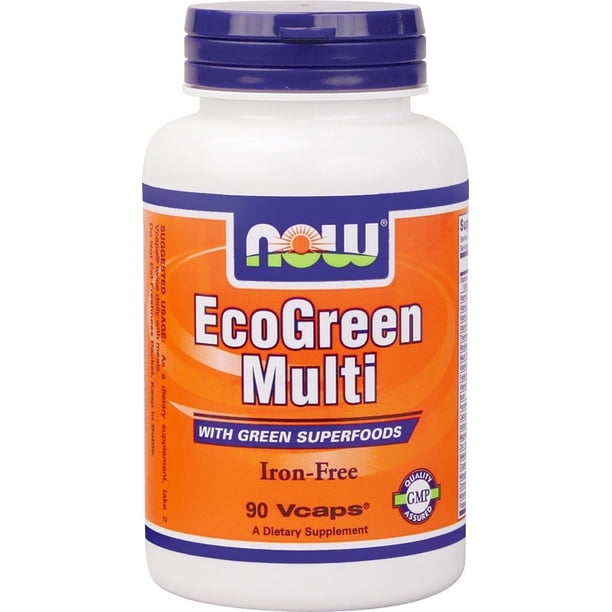 NOW Foods Eco Green Multi With Green Superfoods Iron Free 90 Vegetarian Capsules Walmart 