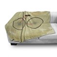 thumbnail image 3 of Vintage Soft Flannel Fleece Throw Blanket, Postcard of a Retro Bicycle on Grunge Background Illustration Artwork Print, Cozy Plush for Indoor and Outdoor Use, 50" x 60", Brown and Khaki, by Ambesonne, 3 of 6