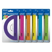Bazic Products 303-24 BAZIC Assorted Color Semicircular 6 in. Protractor Case of 24