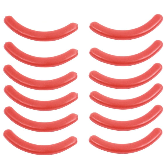 REGALWOVEN 12 Pcs Rubber Eyelash Curler Refill Cushion Pad Replacement Red
