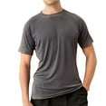 thumbnail image 2 of WREESH Men's Solid Color Sports Top Loose Casual Short Sleeve T-Shirt for Summer Pullover Gray, 2 of 9