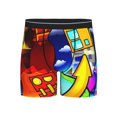 thumbnail image 1 of Goofa Geometry Dash Pattern Men's Performance Stretch Underwear, Athletic Long Leg Briefs，Moisture-Wicking, 1 of 7